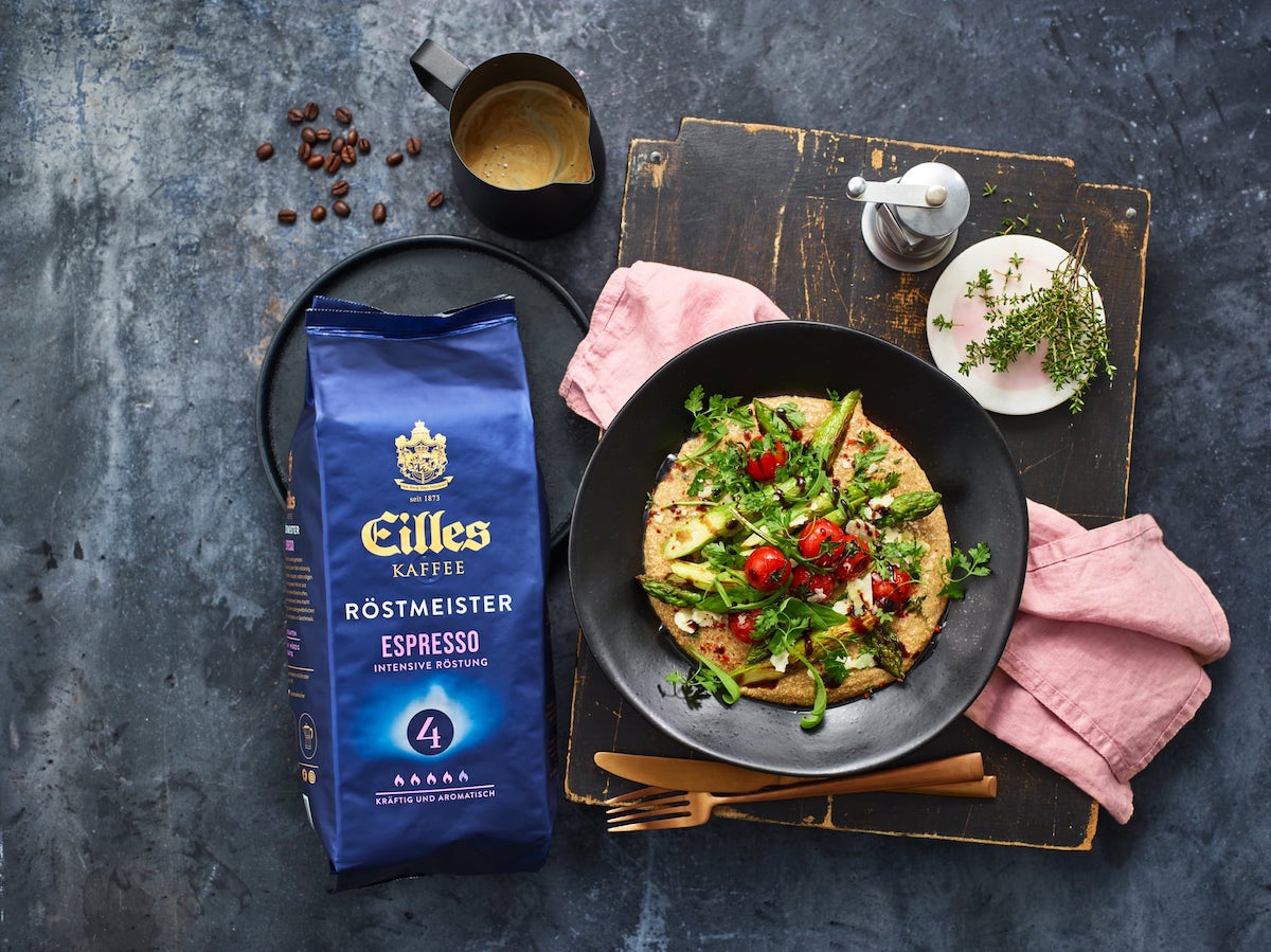 Rezepte - Cremige Espresso Polenta mit grünem Spargel | EILLES KAFFEE